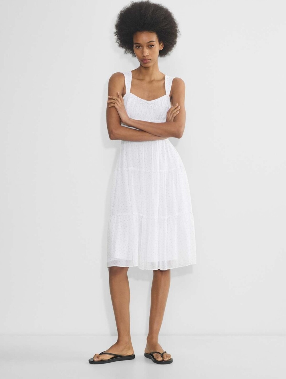 Aritzia White Sleeveless Midi Dress
